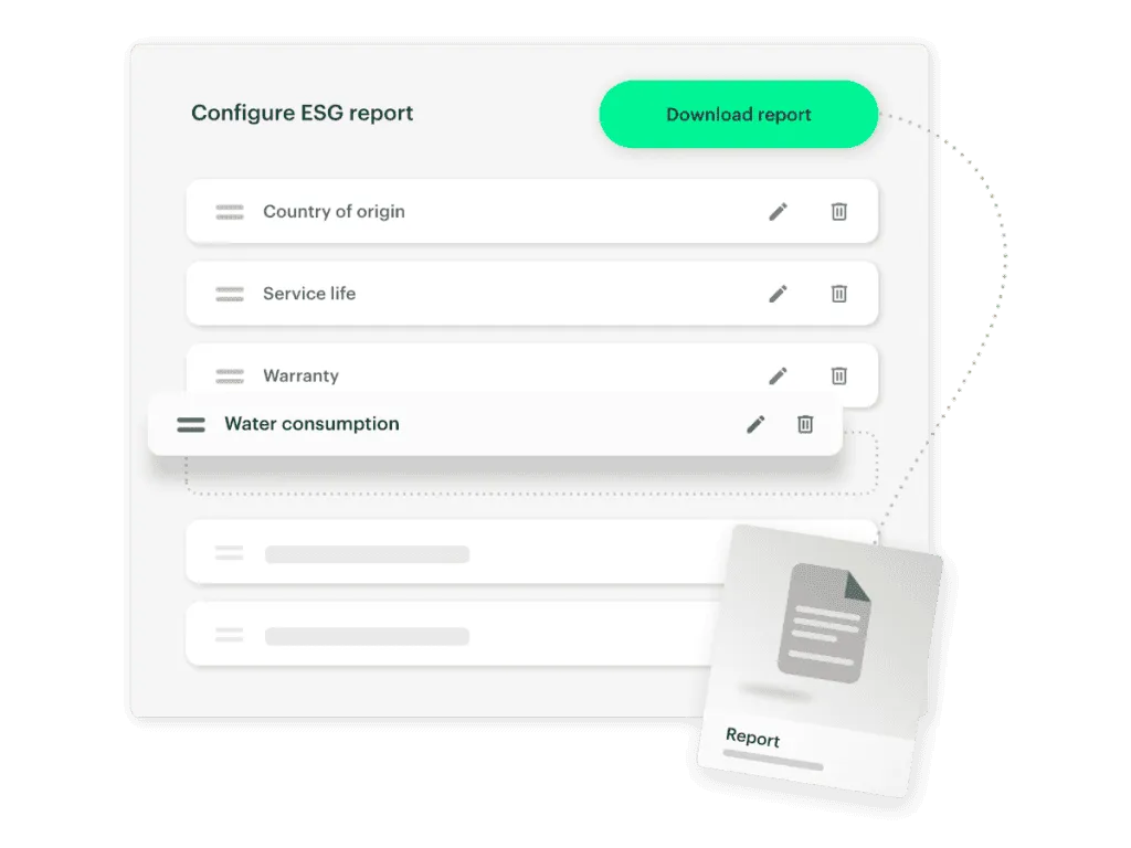 Kontainer PIM ESG Configure download reports Kontainer PIM ESG Berichte erstellen und downloaden