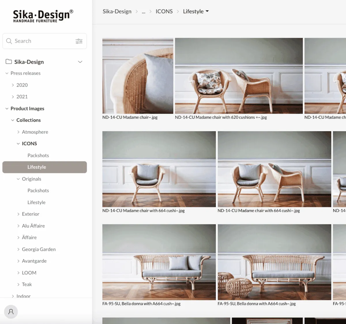 Lifestyle Packs i Kontainer DAM System (Digital Asset Management)