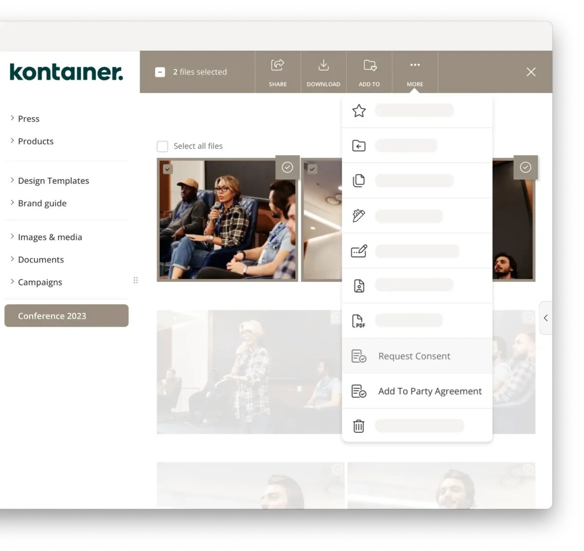Requesting consent with Kontainer's Photo Consent Tool