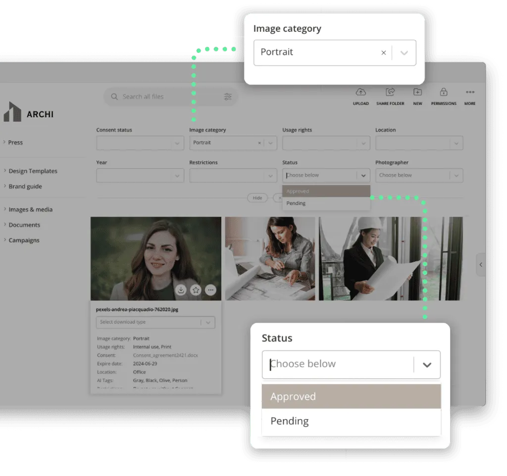 DAM for architects entrepreneurs engineers - Search functions