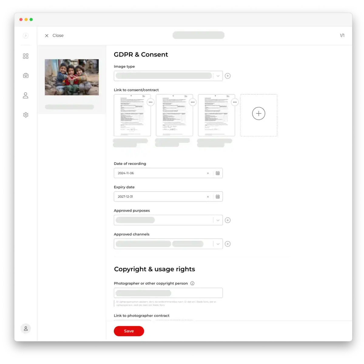 Kontainer Red Cross consent handling