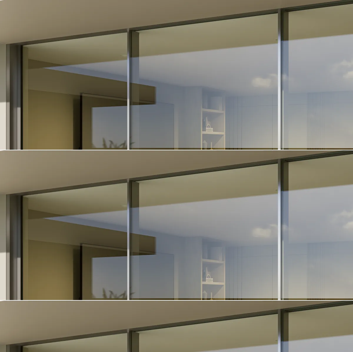 A specifier, a fabricator and a project team member reviewing aluminium window profile samples